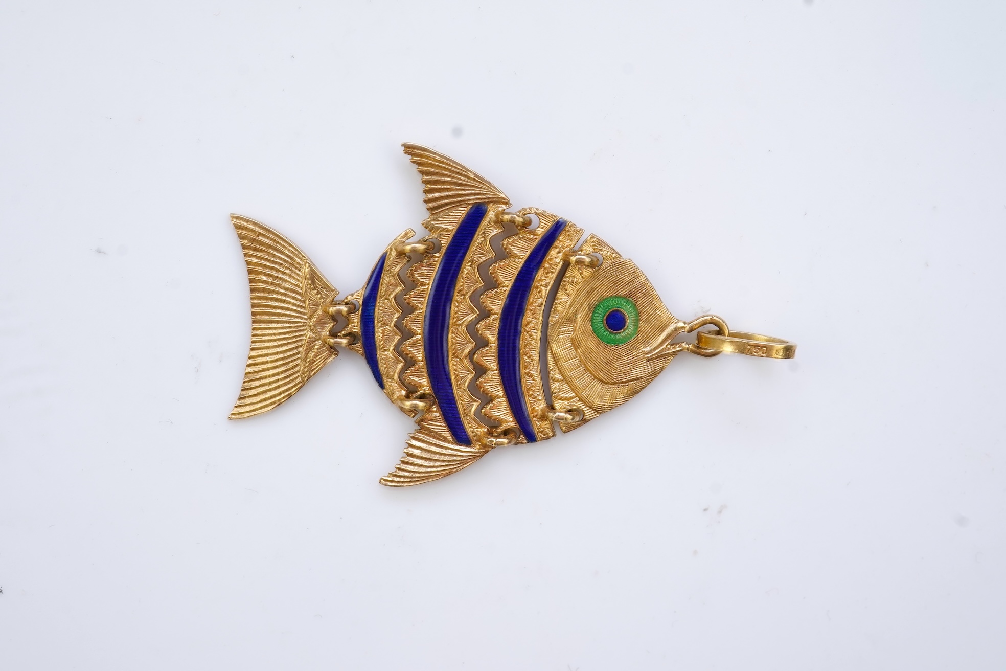 Ponzalli & Chini, a gold and enamel pendant, Italy, circa 1960